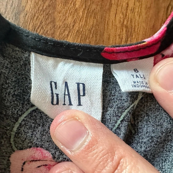 Gap Floral V-Neck Dress size 6 Tall - Picture 4 of 4